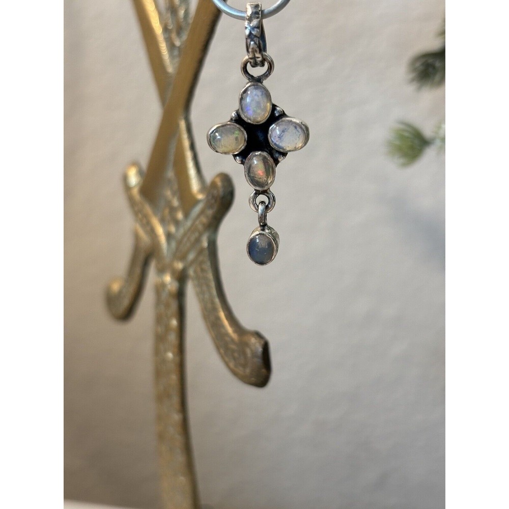 Small 1.25” Sterling Silver Ethiopian Opal Pendant - Great Gift for Child